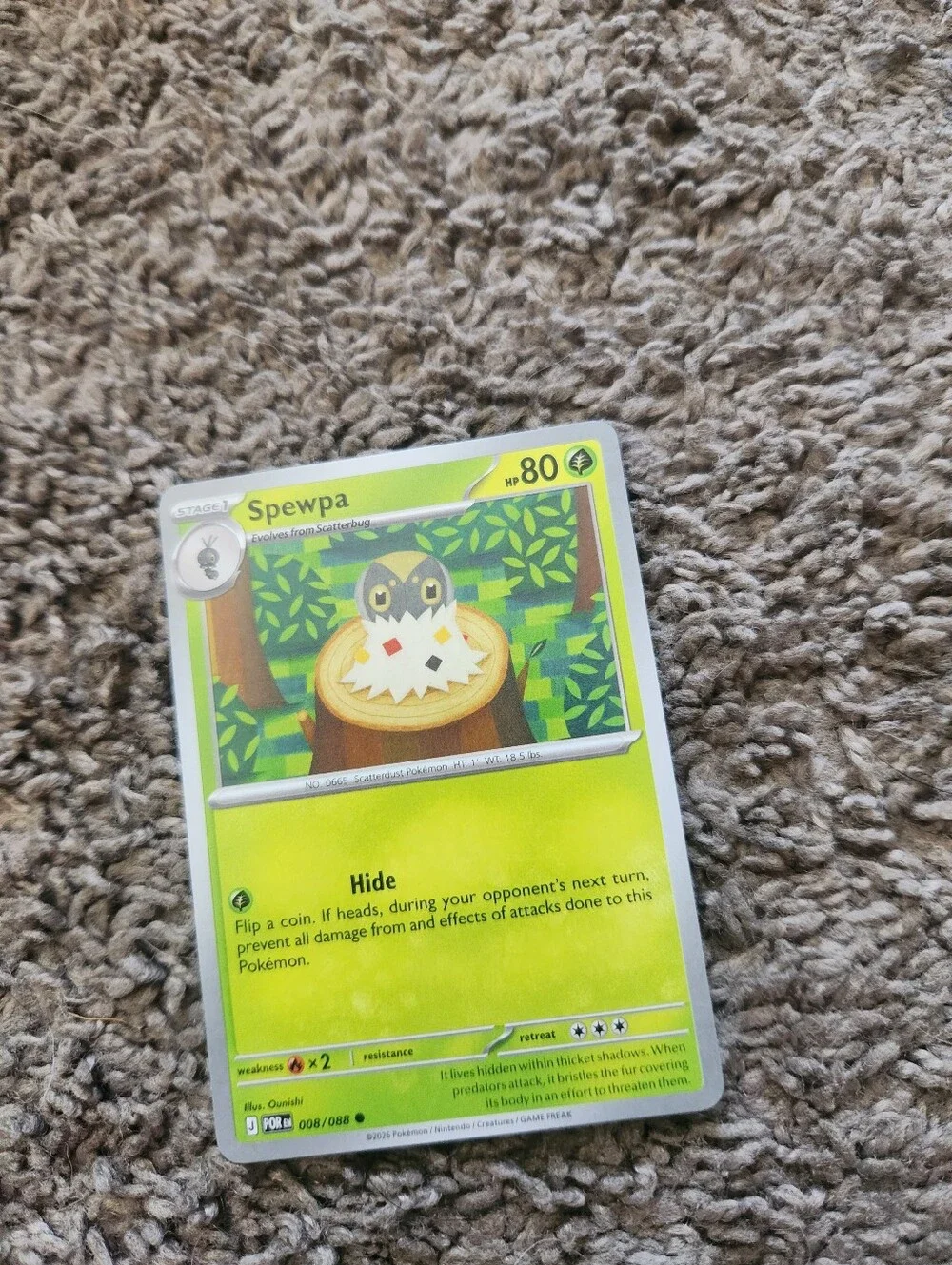 Spewpa 008/088 Common Perfect Order Pokemon Reverse Holo Near Mint